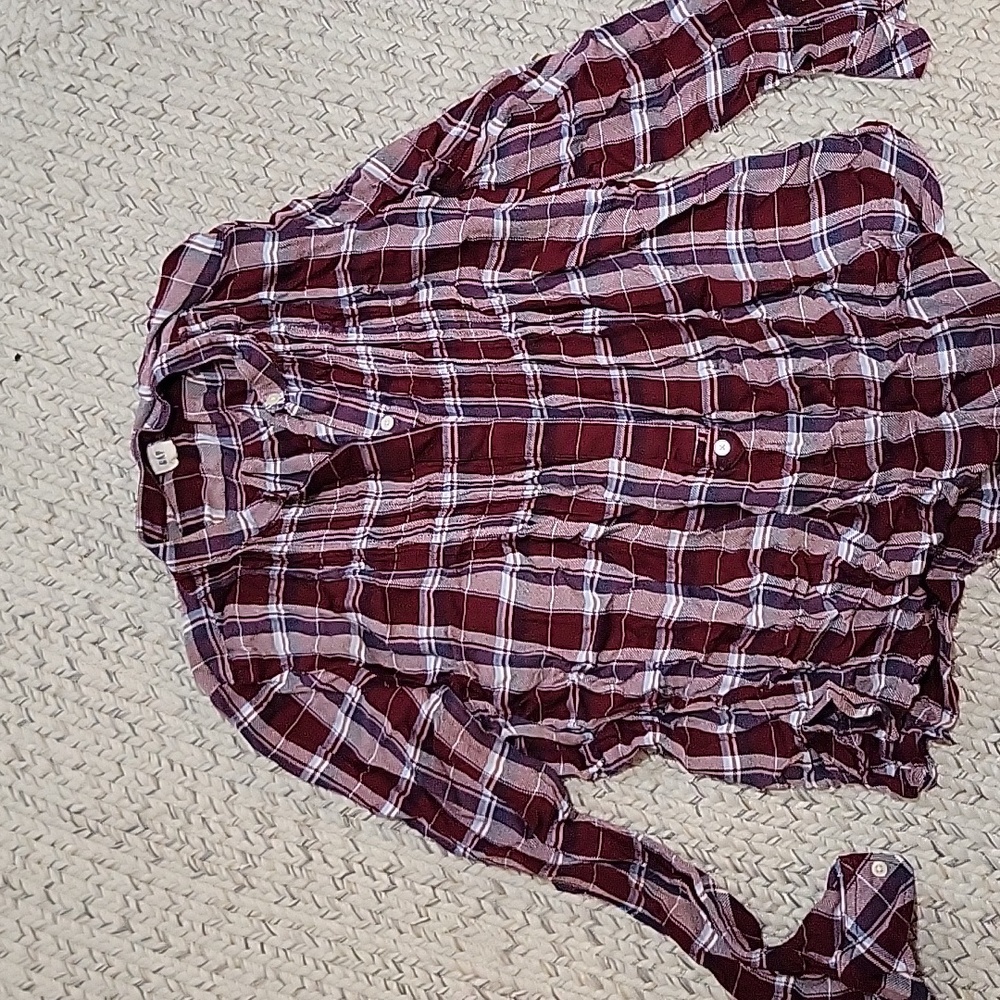 Vintage Gap Popover Plaid Shirt in Rayon - Picture 2 of 4
